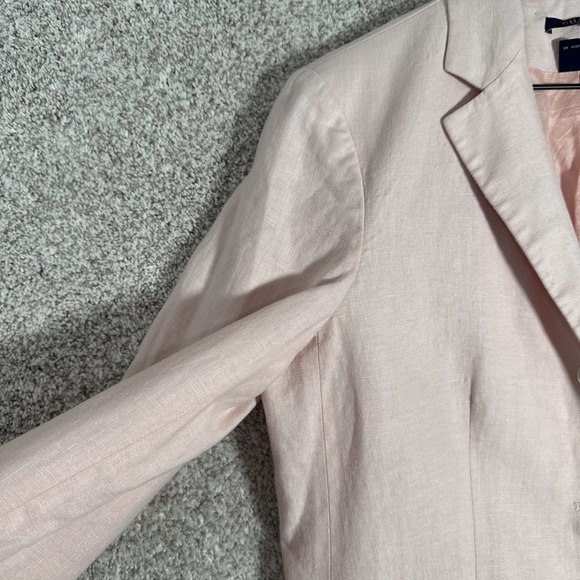Vintage Chaps Tailored Linen Blazer Light Pink Size 12 Dress‎ Up or Casual - Picture 2 of 11